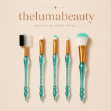 Blue Glitter 5-Piece Mini Makeup Brush Set