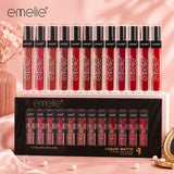 Emelie Liquid Matte Lipgloss Set – 12 Piece Long Lasting Waterproof Lip Gloss Collection