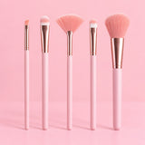 5-Piece Pink Makeup Brush Set – Face & Eye Brushes