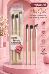 Imported Mix Girl 3-Piece Professional Eye Makeup Brush Set