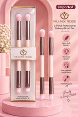 Imported MU-MIX ROSE 2-Piece Double-Ended Professional Makeup Brush Set