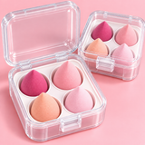 4 PCS Makeup Sponge Blender Set, Professional Beauty Sponge Foundation Blending Blender with Egg Case Makeup Puff Flawless for Cream, Powder and Liquid